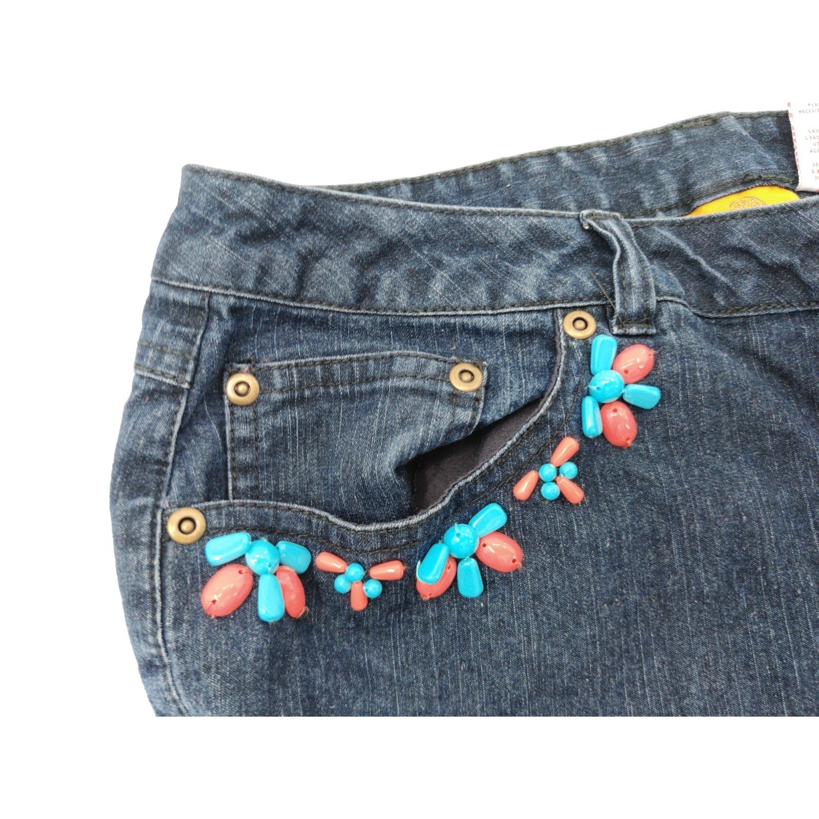 Ruby Rd Petite Bead Embellished Pockets Flare Jea… - image 6