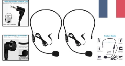 Pack de Microphones Filaire VOVIGGOL avec Prise Jack 3,5 mm, Léger et Pratique - Photo 1/4