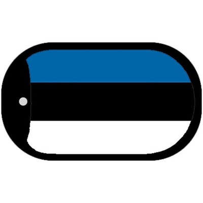 Estonia Flag Scroll Metal Novelty Dog Tag Necklace 2'' x 1''