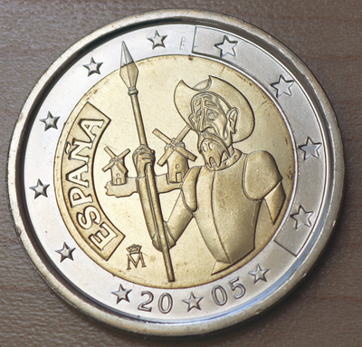 2005 Spain 2 Euro Bimetallic Don Quixote Unc. | eBay