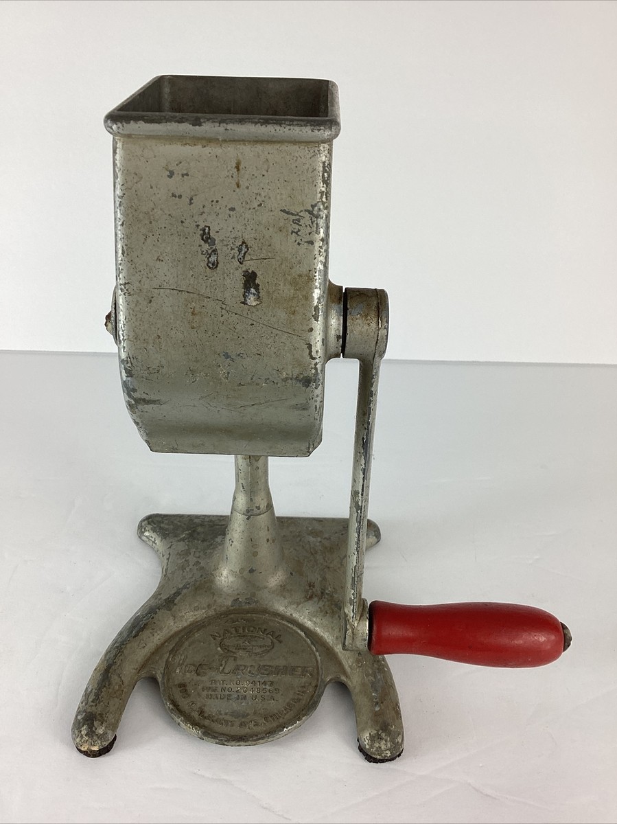 Vintage National Brand Metal Ice Cube Crusher 1950s Model IC-1 Red