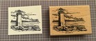 Nova Scotia Lighthouse Rubber Stamp Clouds Nature Scene Shore Rocks Stampin' Up! — photo 1