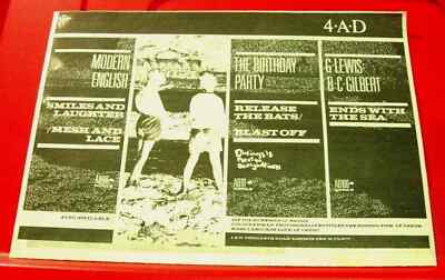The Birthday Party/Modern English/4AD Vintage ORIG 1981 Press/Mag ADVERT 11''x 8''