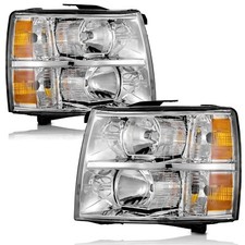 Weelmoto For 2007-2013 Chevy Silverado 1500 2500hd Chrome Headlights Leftright
