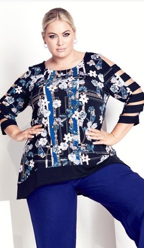 Evans Tunika Top Gr. 18 Alanah dunkelblau Platzierung NEU mit Etikett - Bild 2 von 8
