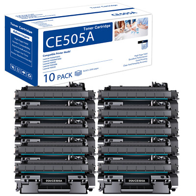 10 Pack for HP 05A CE505A Toner Cartridge LaserJet P2035D P2055DN P2055D P2055X