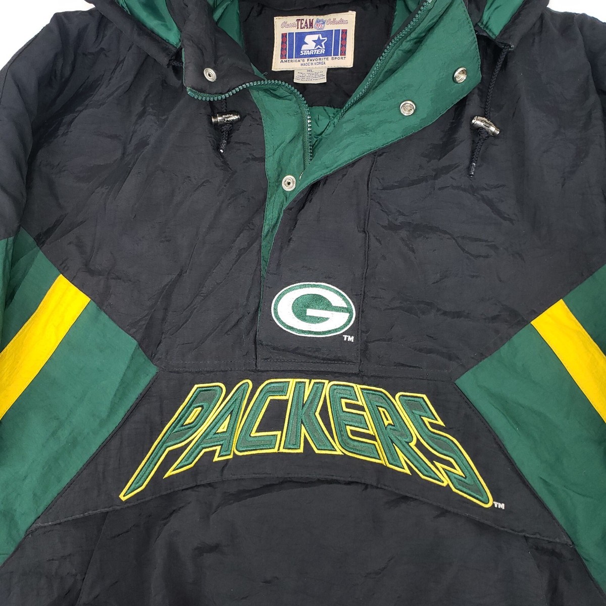 Vintage 90s Starter Green Bay Packers Jacket Pullover Puffer