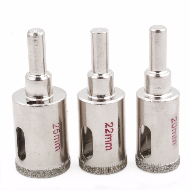 3Pcs 3/4 7/8 1" inch Masonry Hole Saw Set Coated Diamond Tip Drill Bit