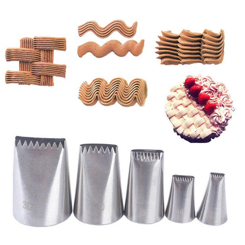 Cake Piping Nozzle Pastry Cupcake Icing Cream Basket Weave Shape Tip Baking  Tool
