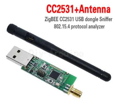 NEW CC2531 USB Bluetooth 4.0 Protocol Analyzer Sniffer With External Antenna