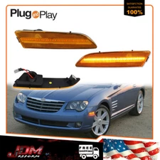 For 2004-2008 Chrysler Crossfire Full Amber Lens LED Front Side Marker Lights 2X