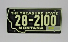 GENERAL MILLS PREMIUM LICENSE PLATE 1954 MONTANA UNUSED