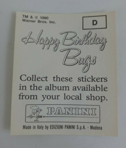 1990 Panini Happy Birthday Bugs (Pick Your Sticker) - Picture 309 of 343