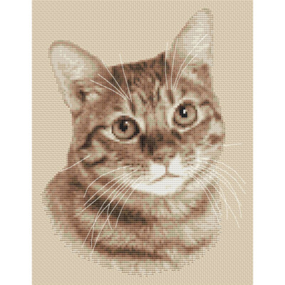 Ingwer Katze (Sepia) Kreuzstich Design (Kit oder Tabelle)