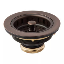 Signature Hardware Deep Basket Strainer w/ Lift Stopper Oil Rubbed Bronze