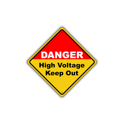 Danger High Voltage Keep Out Diamond Sign Road Street Safety Aluminum Metal Sign