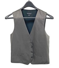 Men's Larr Brio Silver Grey Tuxedo Suit Vest Adjustable Fullback Size Medium