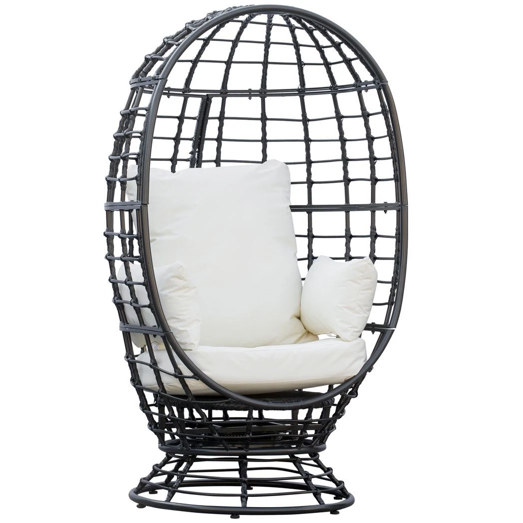 Black wicker swivel outdoor chairs deals