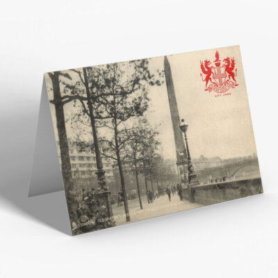 GREETING CARD - Vintage London - Cleopatra's Needle and Thames Embankment (b)