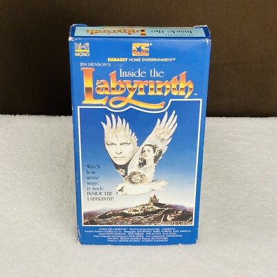 RARE! Vtg 1987 Inside the Labyrinth VHS David Bowie Henson PROMO Screening Copy!