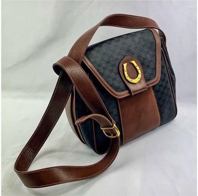 GUCCI Micro GG Horsebit Icon SB Crossbody Bag Black PVC Leather Vintage