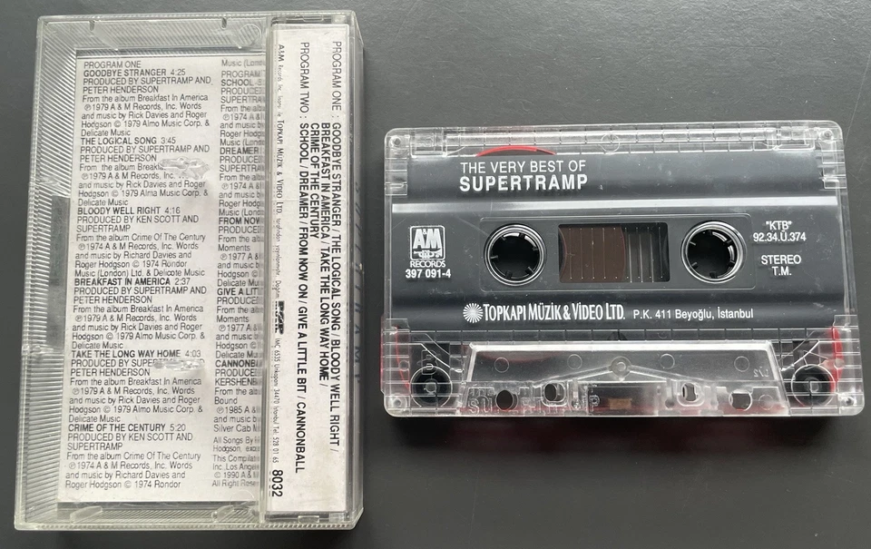 The Very Best Of Supertramp Cassette Tape Turkey Topkapi Muzik - Image 2 of 2