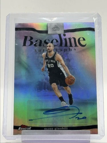 MANU GINOBILI 2025-26 TOPPS FINEST BASELINE REFRACTOR SPURS AUTO Q0913