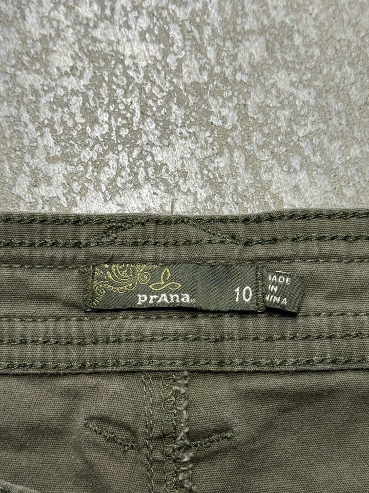 Shorts feminino prAna Tess tamanho 10 verde caminhada ao ar livre natureza - Imagem 3 de 4