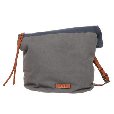 FredsBruder, Handtasche, Unisex (Erwachsene), Baumwolle/Leder, Grau/Blau #OzK