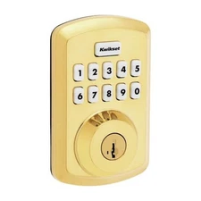 Kwikset Powerbolt 250 10-Button Keypad Polish Brass Electric Deadbolt Door Lock