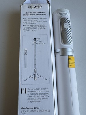 ATUMTEK Bluetooth Selfie-Stick & Stativ 360° drehbar，Top Zustand 