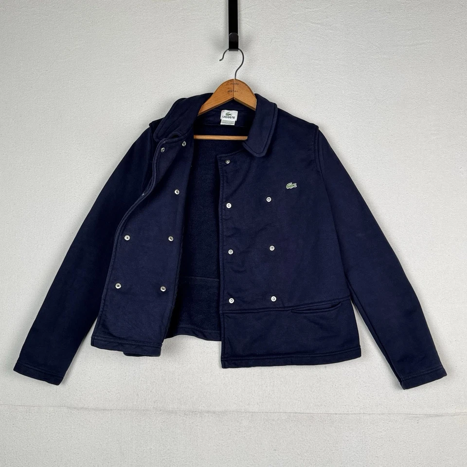 Chaqueta para mujer Lacoste de doble botonadura azul marino lona chaquetón 100 % algodón talla 42 Foto 2 de 4