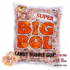 Candy Super Big BOL Candy Chewing Bubble Gum, 10g Per Piece 120 ct. (1-Pack)