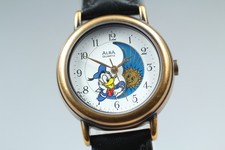 [Casi COMO NUEVO] SEIKO Alba V829-0060 Pato Donald Sol y Luna 27 mm Reloj de Cuarzo para Mujer