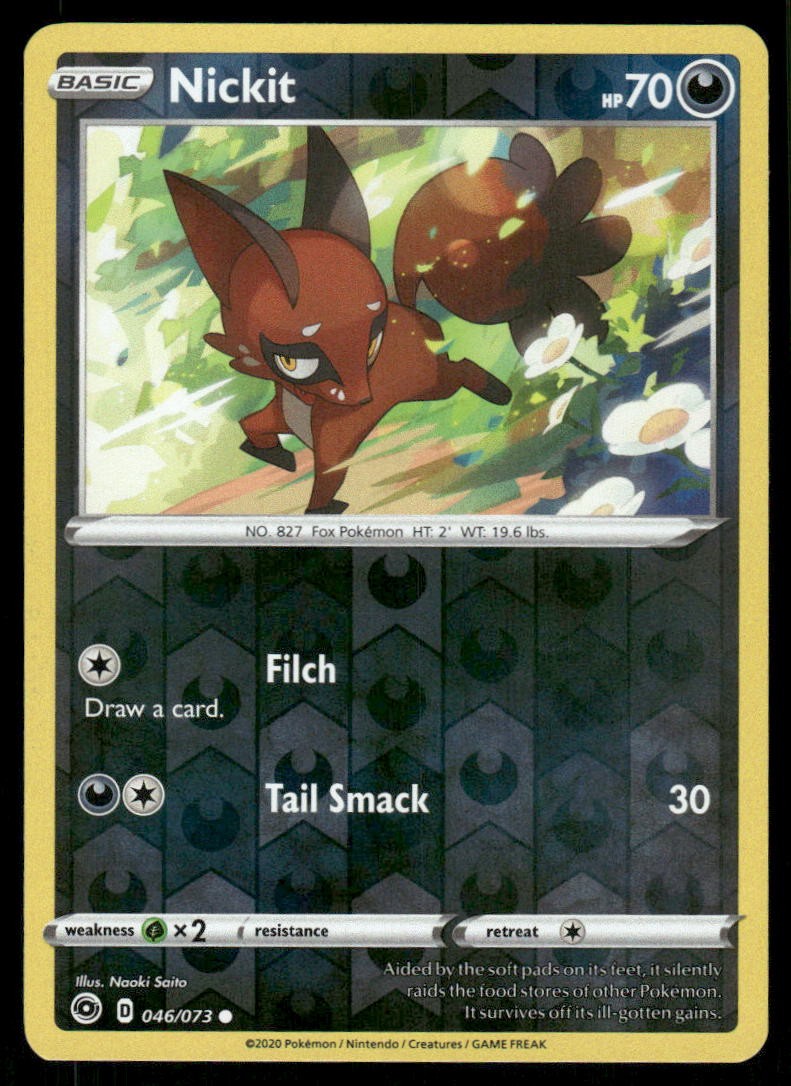 Nickit 046/073 Common Champion's Path Pokemon Reverse Holo Moderately Played