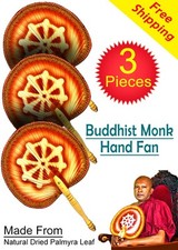 Monk Fan Buddhist Watapatha Robe Offering Atapirikara banda Puja Items Gift 3pcs
