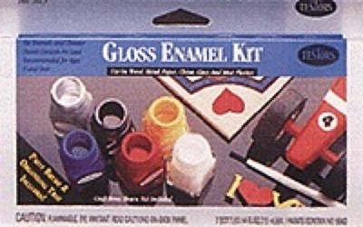 Testors Enamel Paint Sets 6 Hobby & Home Colors, 1 Thinner, 1 Paint Brush, 9115X