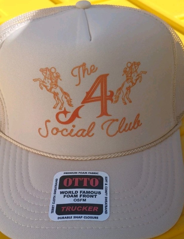 New 4 Four Aces Social Club Tan Trucker Hat Extracurricular Liv Golf Club GC
