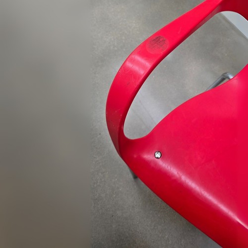 Red Plastic Dining Chair - Picture 4 of 7