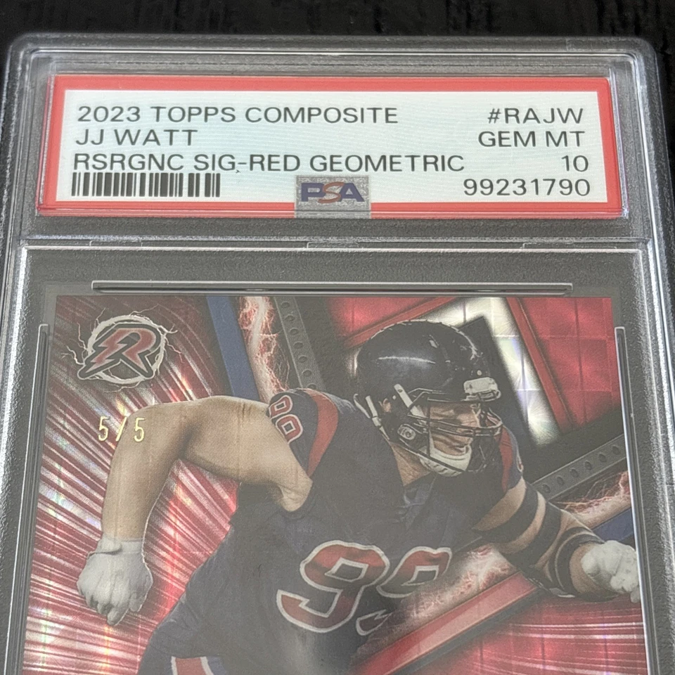 2023 TOPPS COMPUESTO JJ VATIOS ROJO GEOMÉTRICO AUTOMÁTICO 5/5 PSA 10 POP 1 EBAY 1/1 Texans Foto 2 de 4