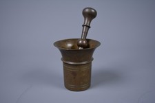 Alter Antiker Bronze Mörser mit Stössel / Pistill