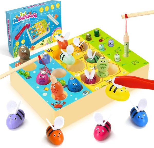 Montessori Spielzeug Ab 2 Jahre, 3 In 1 Motorikspielzeug Magnetische-image