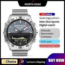 Men's 200M Waterproof Military Dive Watch with Digital Compass Altimeter