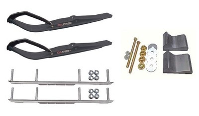 C&A Pro Black Razor Snowmobile Skis w/ 6'' Shaper Bars Complete Kit Polaris