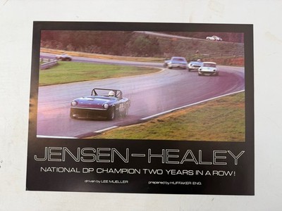 Vintage 70s Poster Racing Jensen Healey Race Car Champion British Convertible