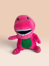 Barney  Friends Plush Dinosaur Stuffed Animal Pink Green Belly Toy