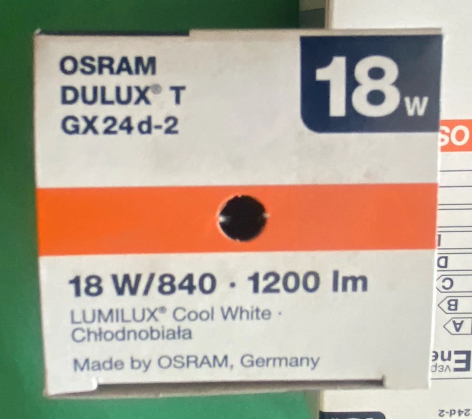 OSRAM Dulux T/E 18W/1200 lm LUMILUX GX24q-2 base 4 Pin Cool White 4 X PACK - Image 3 of 4
