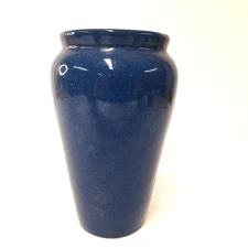Vintage Blue Glazed Art Pottery Vase Unmarked American Studio Style Peters Reed