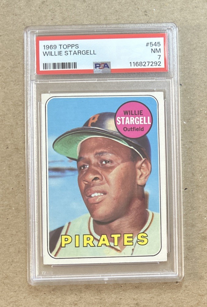 1969 Topps Baseball Willie Stargell Pittsburgh Pirates Card #545 PSA 7
