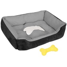Soft Warm Fleece Pet Bed Cushion Mat - Black - Small